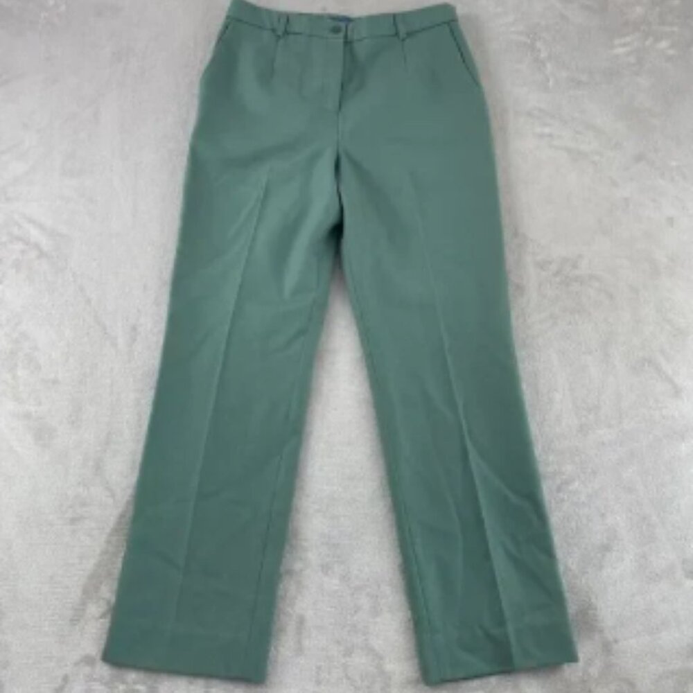 Vintage Pendleton Trouser Pants Women 6 Green Virgin Wool Pleated Lined USA Made